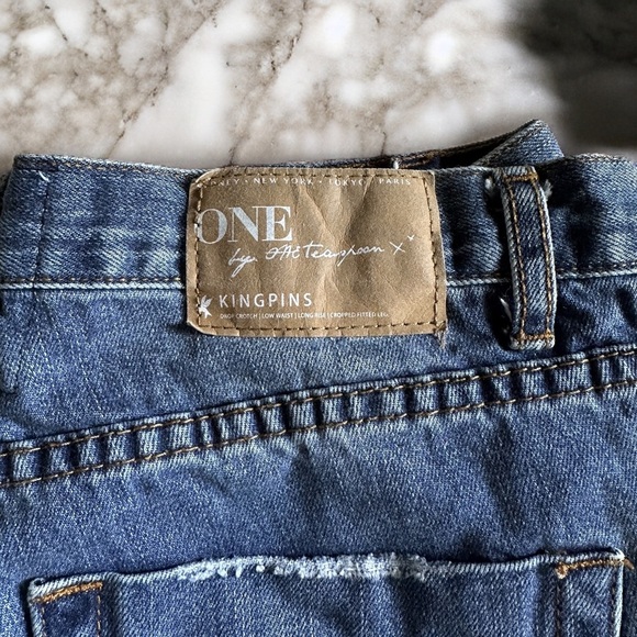 One Teaspoon KINGPINS CROPPED BOYFRIEND JEANS Size 24 - Picture 6 of 9